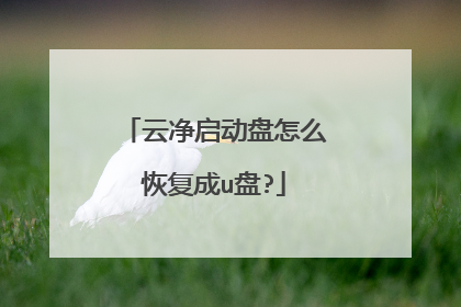 云净启动盘怎么恢复成u盘?