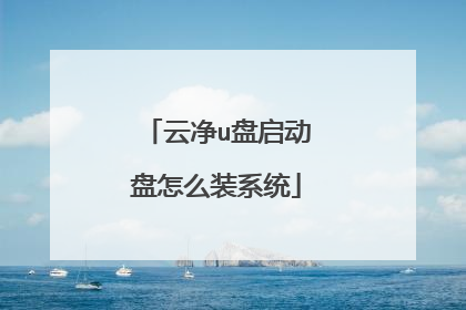 云净u盘启动盘怎么装系统