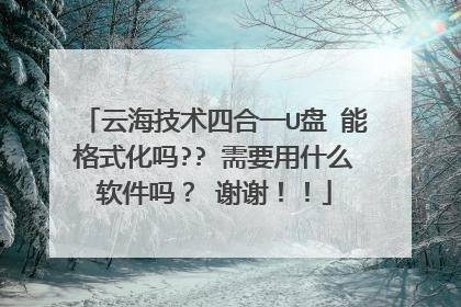 云海技术四合一U盘 能格式化吗?? 需要用什么软件吗? 谢谢!!