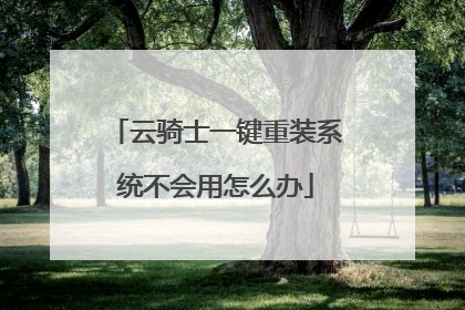 云骑士一键重装系统不会用怎么办