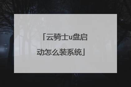 云骑士u盘启动怎么装系统