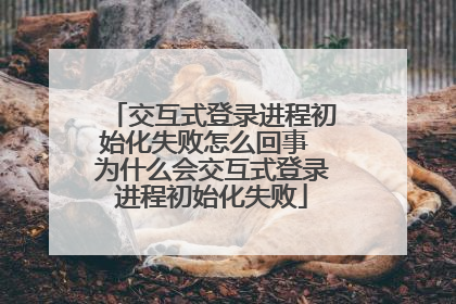 交互式登录进程初始化失败怎么回事 为什么会交互式登录进程初始化失败
