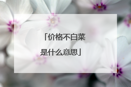 价格不白菜是什么意思