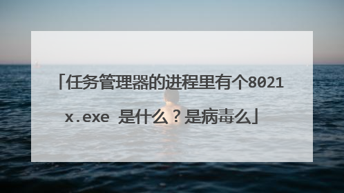 任务管理器的进程里有个8021x.exe 是什么?是病毒么