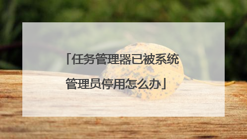 任务管理器已被系统管理员停用怎么办