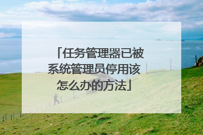任务管理器已被系统管理员停用该怎么办的方法