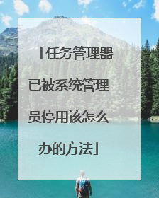 任务管理器已被系统管理员停用该怎么办的方法