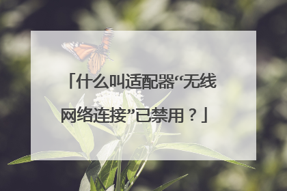 什么叫适配器“无线网络连接”已禁用?