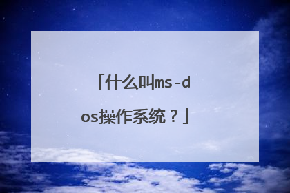 什么叫ms-dos操作系统?
