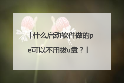 什么启动软件做的pe可以不用拔u盘?