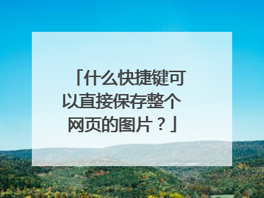 什么快捷键可以直接保存整个网页的图片?