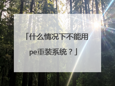 什么情况下不能用pe重装系统?