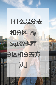 什么是分表和分区 MySql数据库分区和分表方法