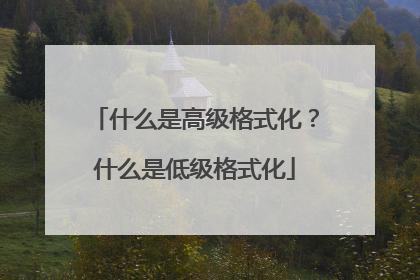 什么是高级格式化?什么是低级格式化