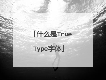 什么是TrueType字体