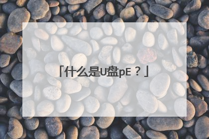 什么是U盘pE？