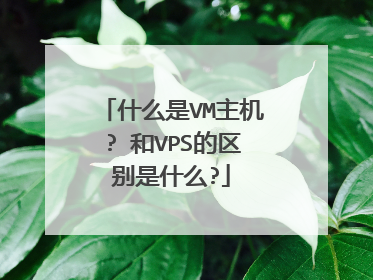 什么是VM主机? 和VPS的区别是什么?