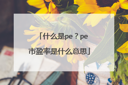 什么是pe？pe市盈率是什么意思