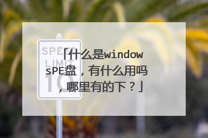 什么是windowsPE盘，有什么用吗，哪里有的下？