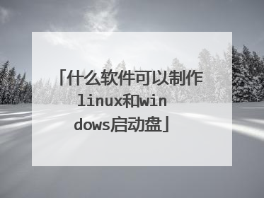 什么软件可以制作linux和windows启动盘