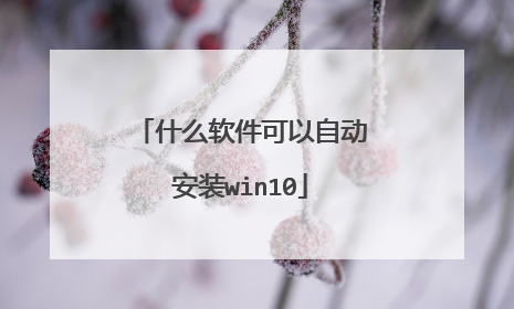 什么软件可以自动安装win10