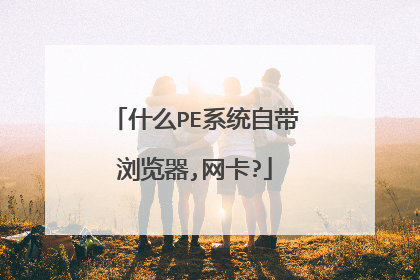 什么PE系统自带浏览器,网卡?