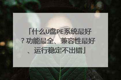 什么U盘PE系统最好?功能最全、兼容性最好、运行稳定不出错
