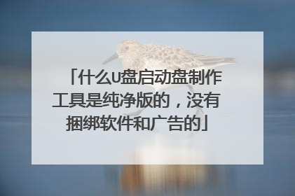 什么U盘启动盘制作工具是纯净版的，没有捆绑软件和广告的