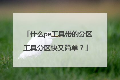 什么pe工具带的分区工具分区快又简单?