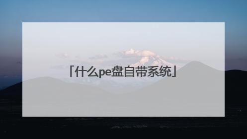 什么pe盘自带系统