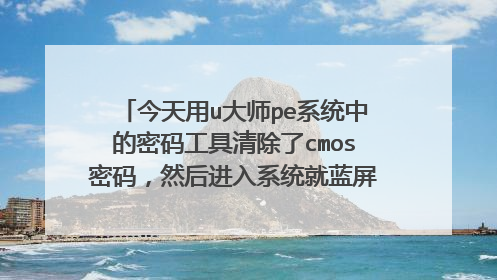 今天用u大师pe系统中的密码工具清除了cmos密码,然后进入系统就蓝屏重启,请问怎么办