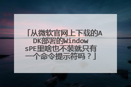 从微软官网上下载的ADK部署的WindowsPE里啥也不装就只有一个命令提示符吗?