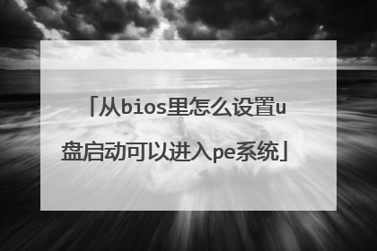 从bios里怎么设置u盘启动可以进入pe系统
