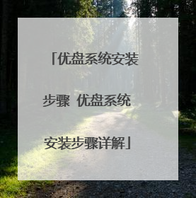 优盘系统安装步骤 优盘系统安装步骤详解
