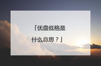 优盘低格是什么意思?