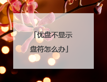 优盘不显示盘符怎么办