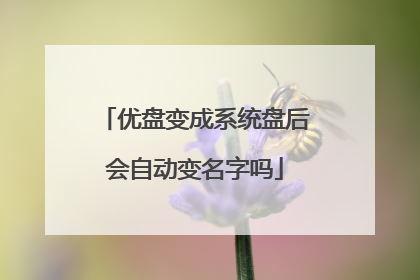 优盘变成系统盘后会自动变名字吗