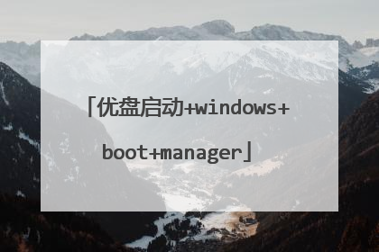 优盘启动+windows+boot+manager