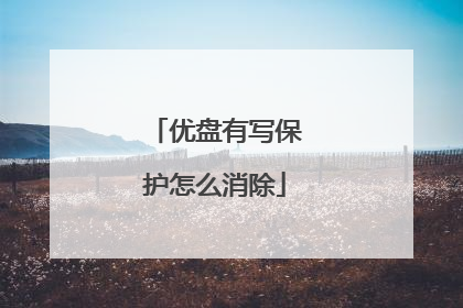 优盘有写保护怎么消除