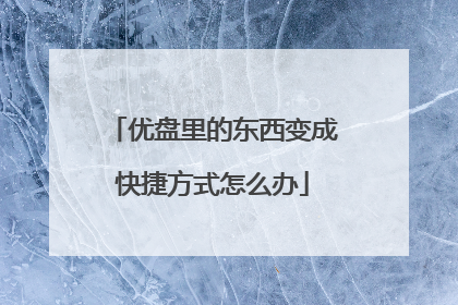 优盘里的东西变成快捷方式怎么办