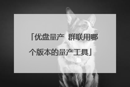 优盘量产 群联用哪个版本的量产工具