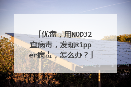 优盘,用NOD32查病毒,发现Ripper病毒,怎么办?