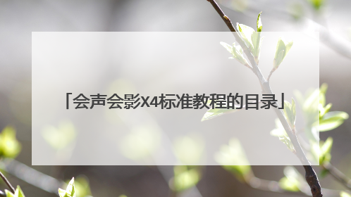 会声会影X4标准教程的目录