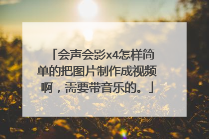 会声会影x4怎样简单的把图片制作成视频啊,需要带音乐的。