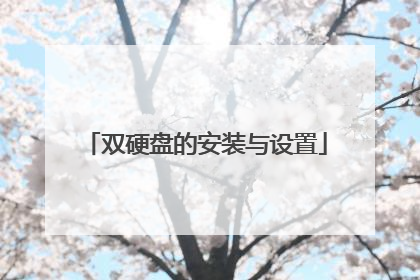 双硬盘的安装与设置