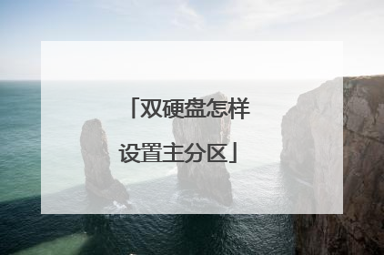 双硬盘怎样设置主分区