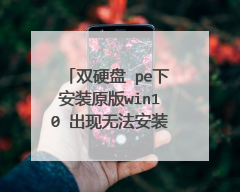 双硬盘 pe下安装原版win10 出现无法安装 求解 在线等