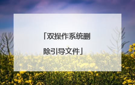 双操作系统删除引导文件