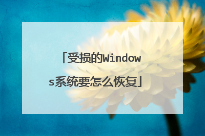受损的Windows系统要怎么恢复