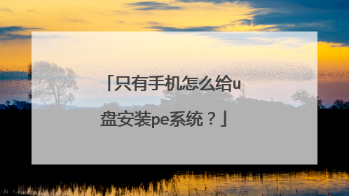 只有手机怎么给u盘安装pe系统？